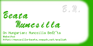 beata muncsilla business card